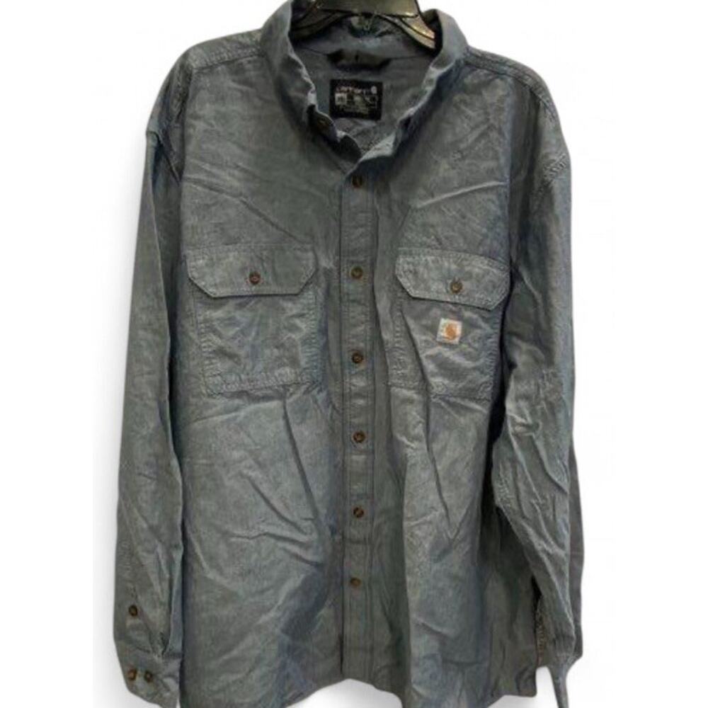 Carhartt Chambray Demin Button Up Long Sleeve Shi… - image 1